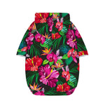 Hawaiian Floral Flowers Pattern Print Dog Zip Up Hoodie