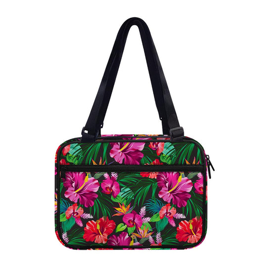 Hawaiian Floral Flowers Pattern Print Double Strap Bible Bag