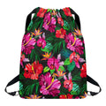 Hawaiian Floral Flowers Pattern Print Drawstring Backpack