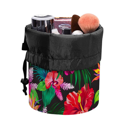 Hawaiian Floral Flowers Pattern Print Drawstring Makeup Bag