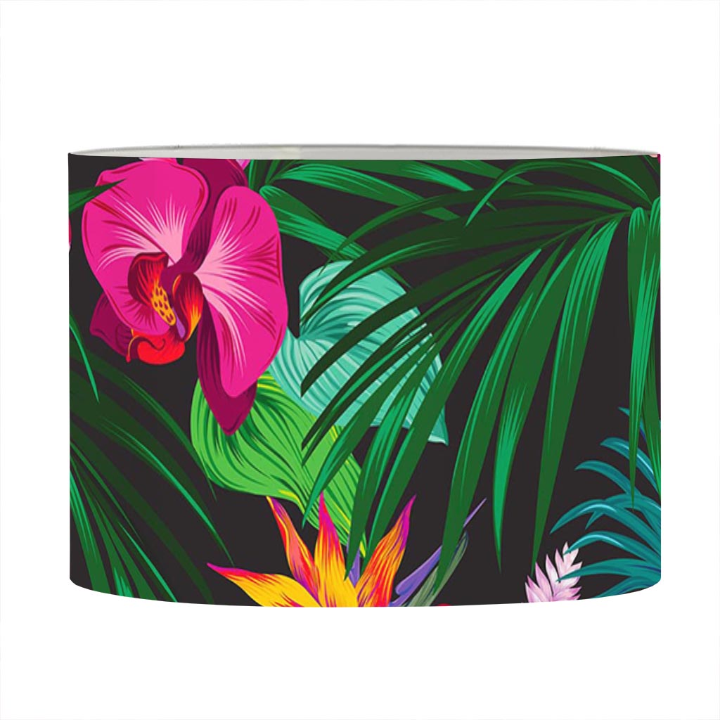 Hawaiian Floral Flowers Pattern Print Drum Lamp Shade