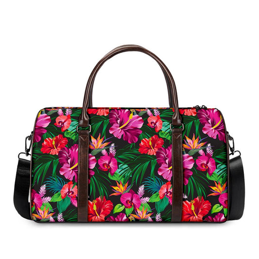 Hawaiian Floral Flowers Pattern Print Duffle Bag