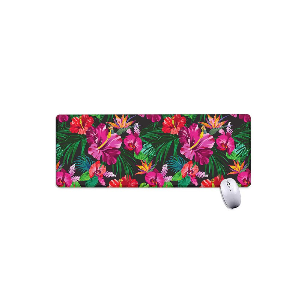 Hawaiian Floral Flowers Pattern Print Extended Mouse Pad