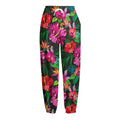 Hawaiian Floral Flowers Pattern Print Fleece Lined Knit Pants
