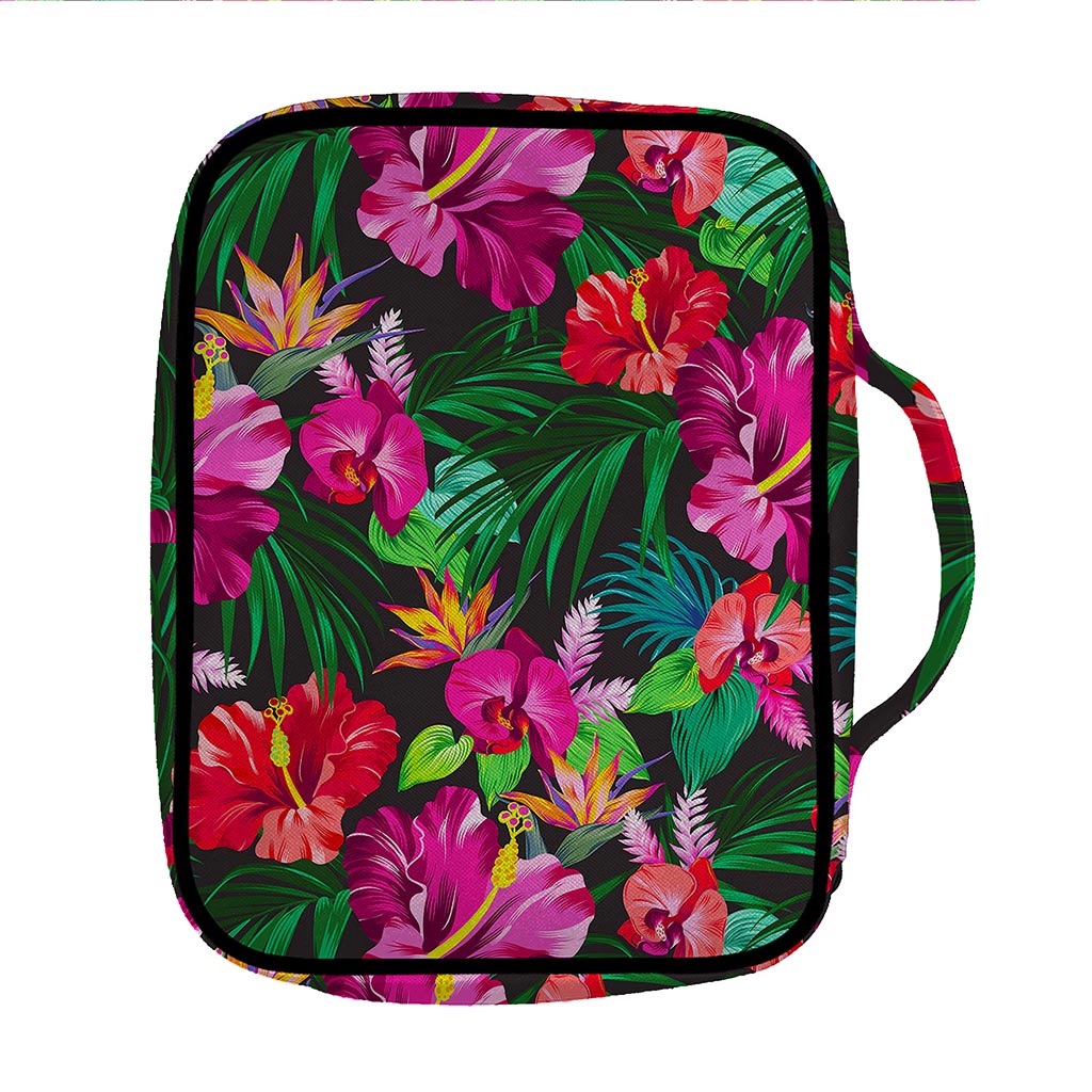 Hawaiian Floral Flowers Pattern Print Front Pocket Bible Bag