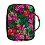 Hawaiian Floral Flowers Pattern Print Front Pocket Bible Bag