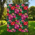 Hawaiian Floral Flowers Pattern Print Garden Flag