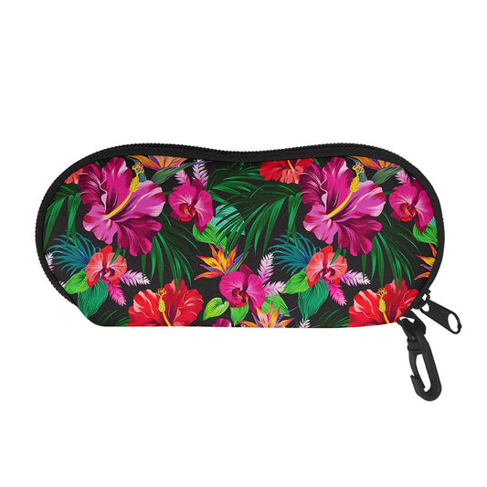 Hawaiian Floral Flowers Pattern Print Glasses Case