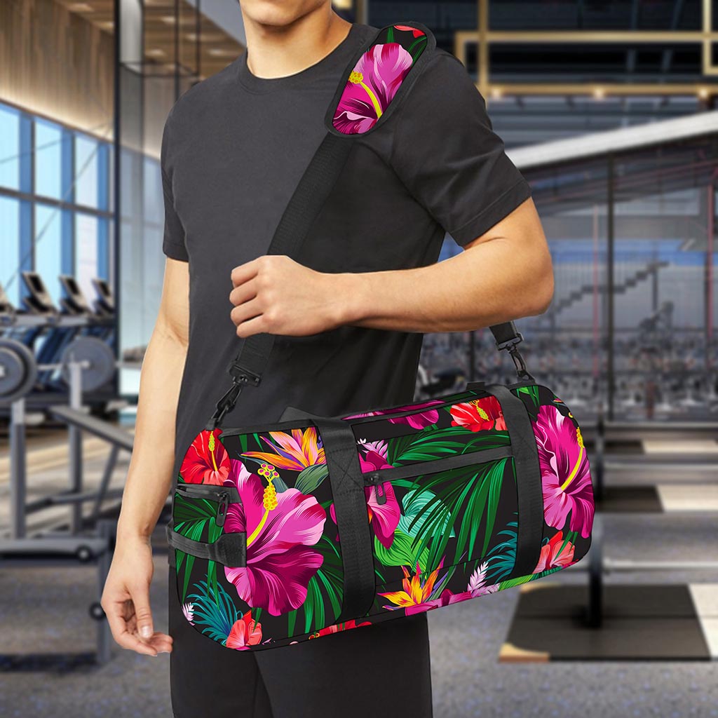 Hawaiian Floral Flowers Pattern Print Gym Bag