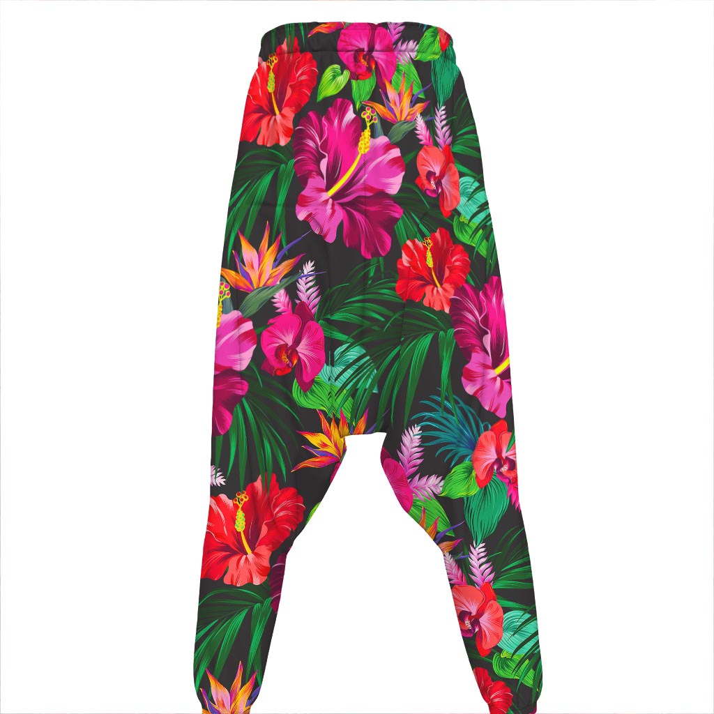 Hawaiian Floral Flowers Pattern Print Hammer Pants