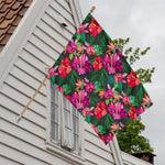 Hawaiian Floral Flowers Pattern Print House Flag