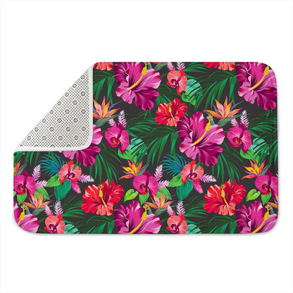 Hawaiian Floral Flowers Pattern Print Indoor Door Mat