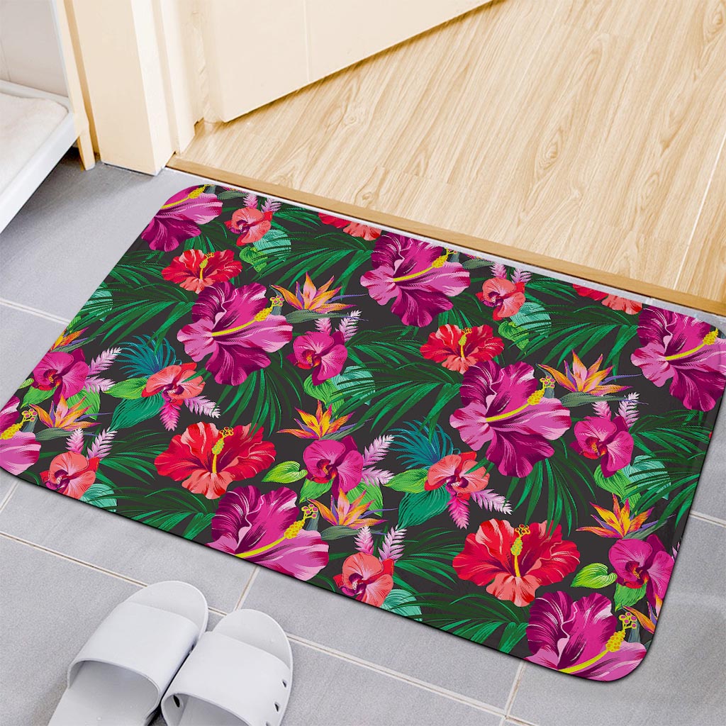 Hawaiian Floral Flowers Pattern Print Indoor Door Mat