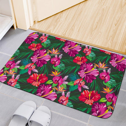 Hawaiian Floral Flowers Pattern Print Indoor Door Mat