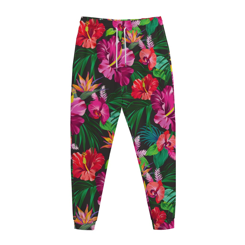 Hawaiian Floral Flowers Pattern Print Jogger Pants