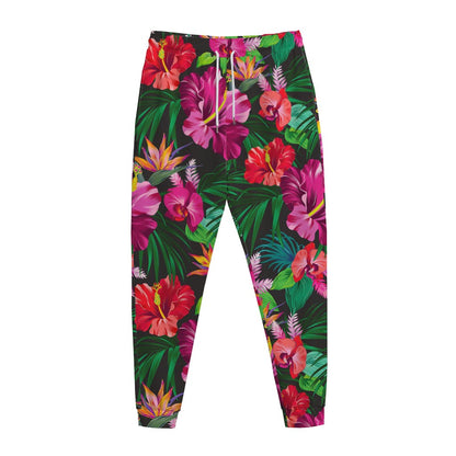 Hawaiian Floral Flowers Pattern Print Jogger Pants