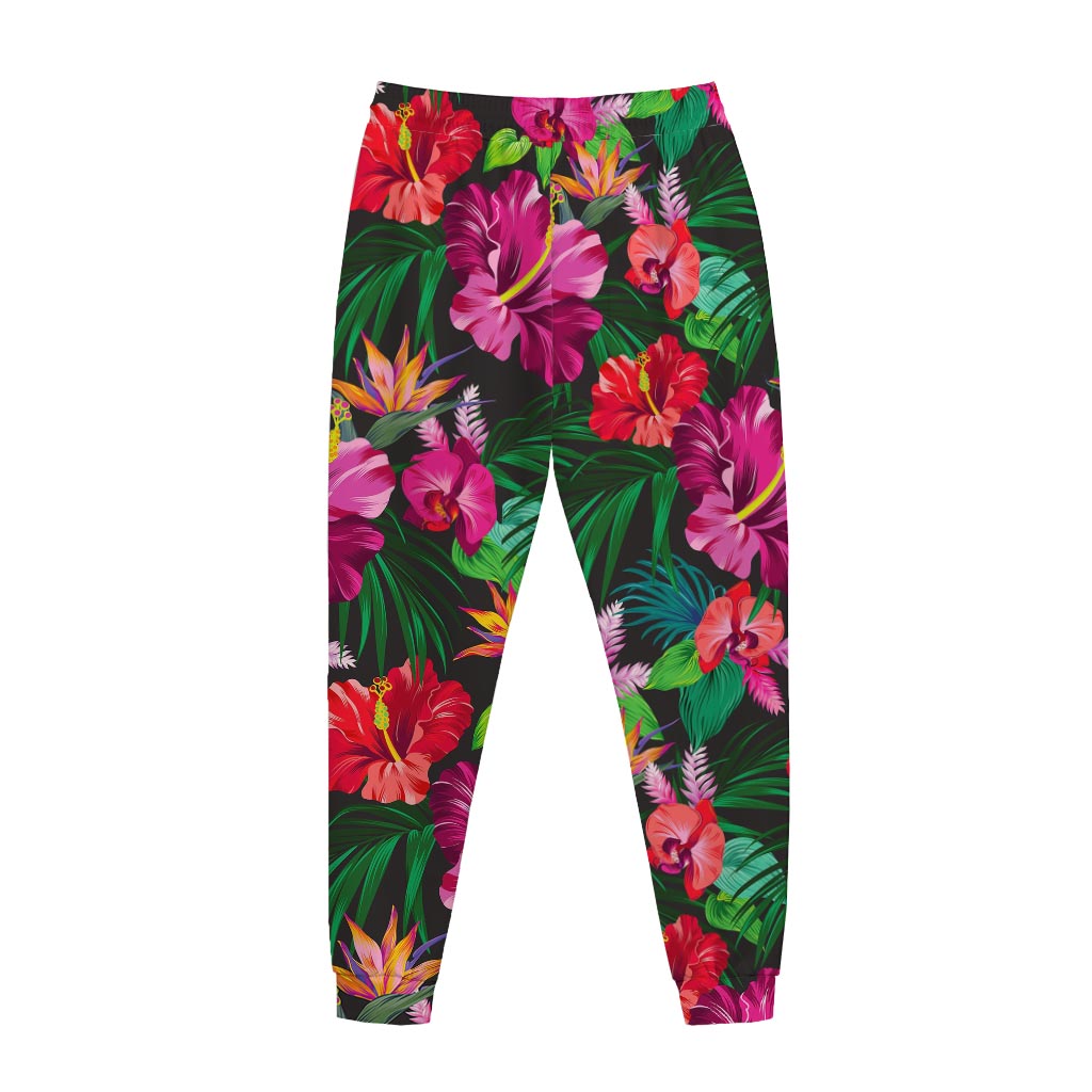 Hawaiian Floral Flowers Pattern Print Jogger Pants