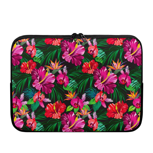 Hawaiian Floral Flowers Pattern Print Laptop Sleeve
