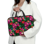 Hawaiian Floral Flowers Pattern Print Laptop Sleeve With Handle