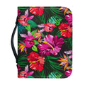 Hawaiian Floral Flowers Pattern Print Leather Bible Cover