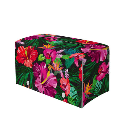 Hawaiian Floral Flowers Pattern Print Leather Tissue Box Cover