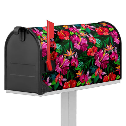 Hawaiian Floral Flowers Pattern Print Mailbox Cover