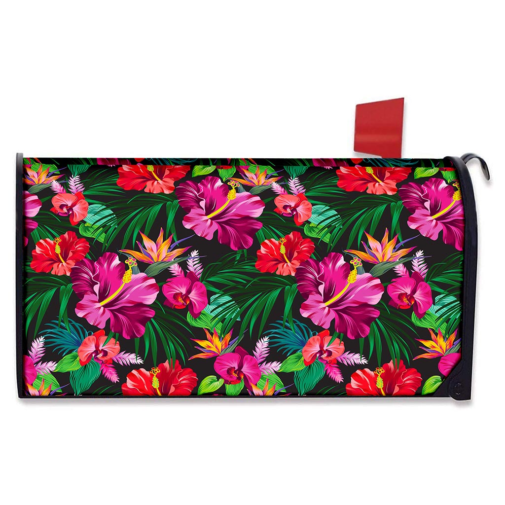 Hawaiian Floral Flowers Pattern Print Mailbox Cover