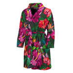Hawaiian Floral Flowers Pattern Print Men's Bathrobe