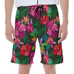 Hawaiian Floral Flowers Pattern Print Men's Beach Shorts