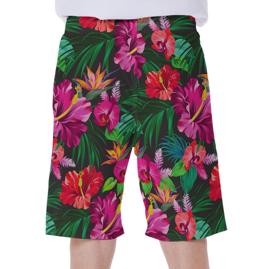 Hawaiian Floral Flowers Pattern Print Men's Beach Shorts