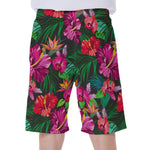 Hawaiian Floral Flowers Pattern Print Men's Beach Shorts