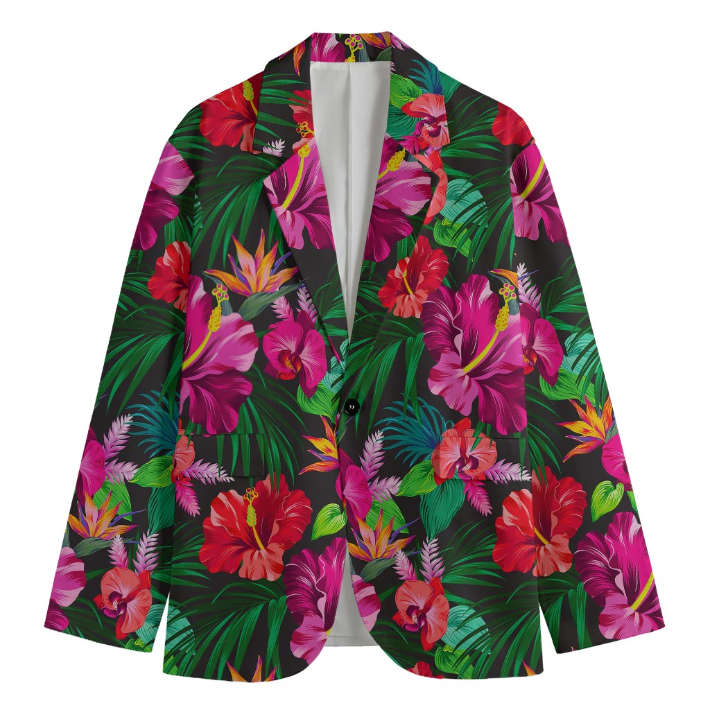 Hawaiian Floral Flowers Pattern Print Men's Blazer