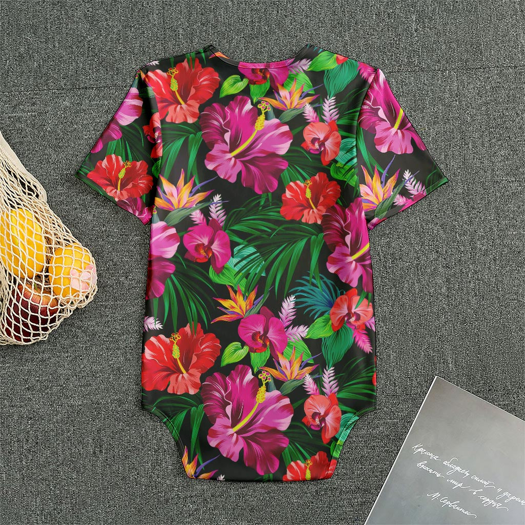 Hawaiian Floral Flowers Pattern Print Men's Bodysuit