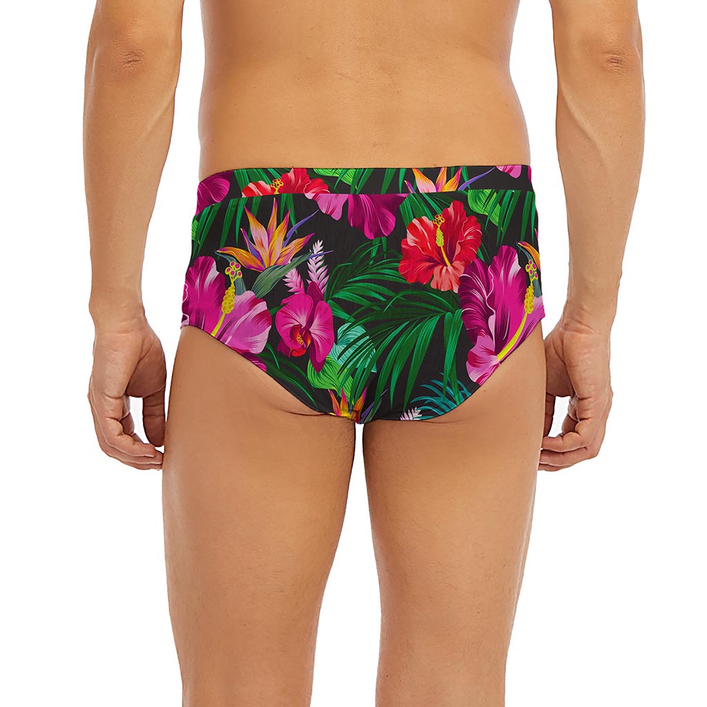Hawaiian Floral Flowers Pattern Print Men's Briefs