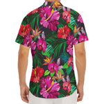 Hawaiian Floral Flowers Pattern Print Men's Deep V-Neck Shirt