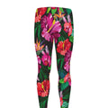 Hawaiian Floral Flowers Pattern Print Men's Leggings