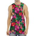 Hawaiian Floral Flowers Pattern Print Men's Muscle Tank Top