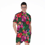 Hawaiian Floral Flowers Pattern Print Men's Rompers