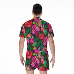 Hawaiian Floral Flowers Pattern Print Men's Rompers
