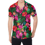 Hawaiian Floral Flowers Pattern Print Men's Shirt