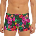 Hawaiian Floral Flowers Pattern Print Men's Short Boxer Briefs