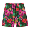 Hawaiian Floral Flowers Pattern Print Men's Swim Trunks