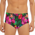 Hawaiian Floral Flowers Pattern Print Men's Triangle Swim Briefs