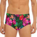 Hawaiian Floral Flowers Pattern Print Men's Triangle Swim Briefs