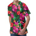 Hawaiian Floral Flowers Pattern Print Men's Velvet T-Shirt
