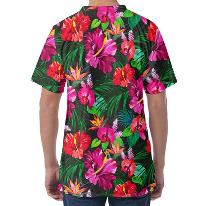 Hawaiian Floral Flowers Pattern Print Men's Velvet T-Shirt