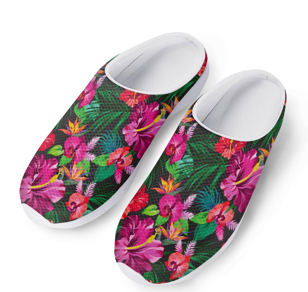 Hawaiian Floral Flowers Pattern Print Mesh Casual Shoes