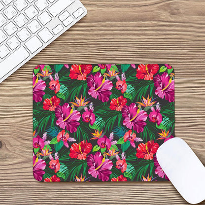 Hawaiian Floral Flowers Pattern Print Mouse Pad