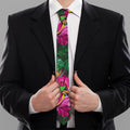 Hawaiian Floral Flowers Pattern Print Necktie