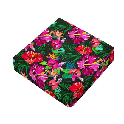 Hawaiian Floral Flowers Pattern Print Outdoor Seat Cushion Cover